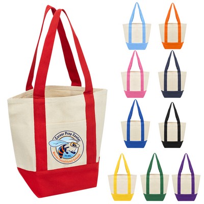 10 oz. Mini Yacht Recycled Cotton Canvas Tote-13" x 11" x 6"-Full Color